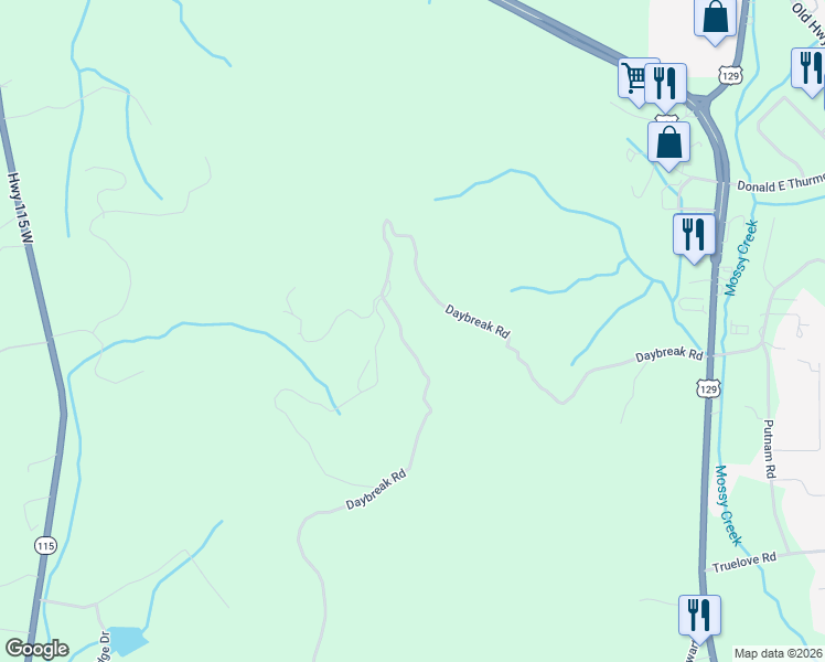 map of restaurants, bars, coffee shops, grocery stores, and more near 1309 Daybreak Road in Cleveland