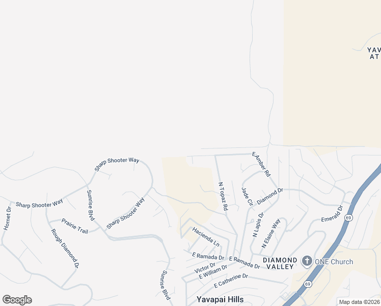 map of restaurants, bars, coffee shops, grocery stores, and more near 4526 East Amber Road in Prescott