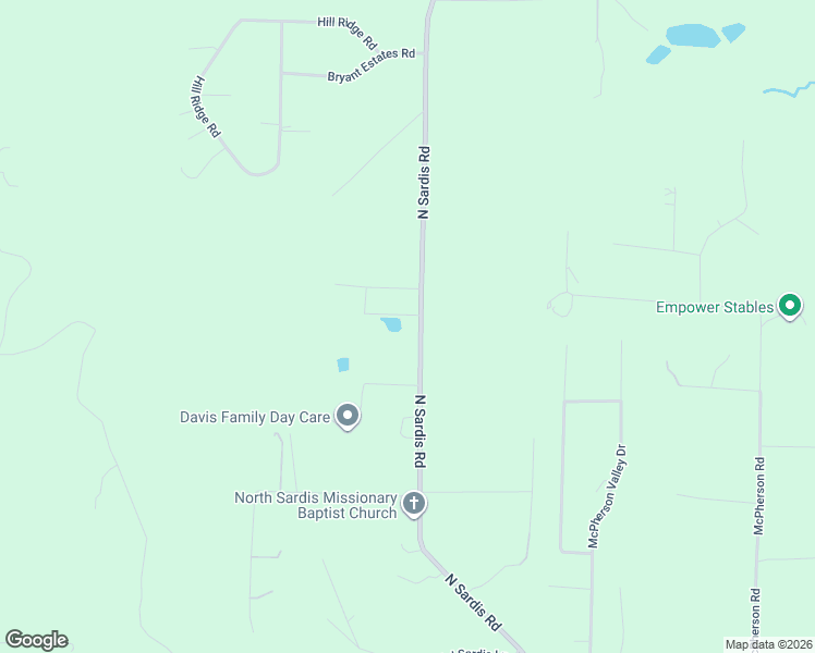 map of restaurants, bars, coffee shops, grocery stores, and more near 19602 North Sardis Road in Shannon Hills