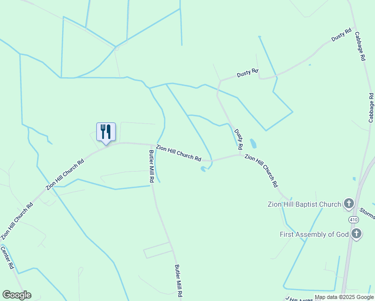 map of restaurants, bars, coffee shops, grocery stores, and more near 920 Zion Hill Church Road in Bladenboro