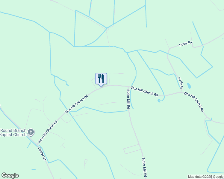 map of restaurants, bars, coffee shops, grocery stores, and more near 1219 Zion Hill Church Road in Bladenboro