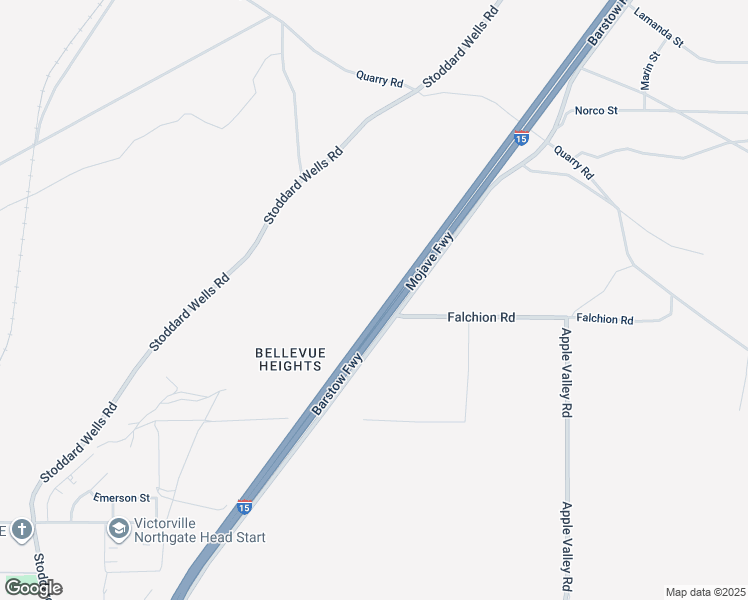 map of restaurants, bars, coffee shops, grocery stores, and more near Stoddard Wells Road in Victorville