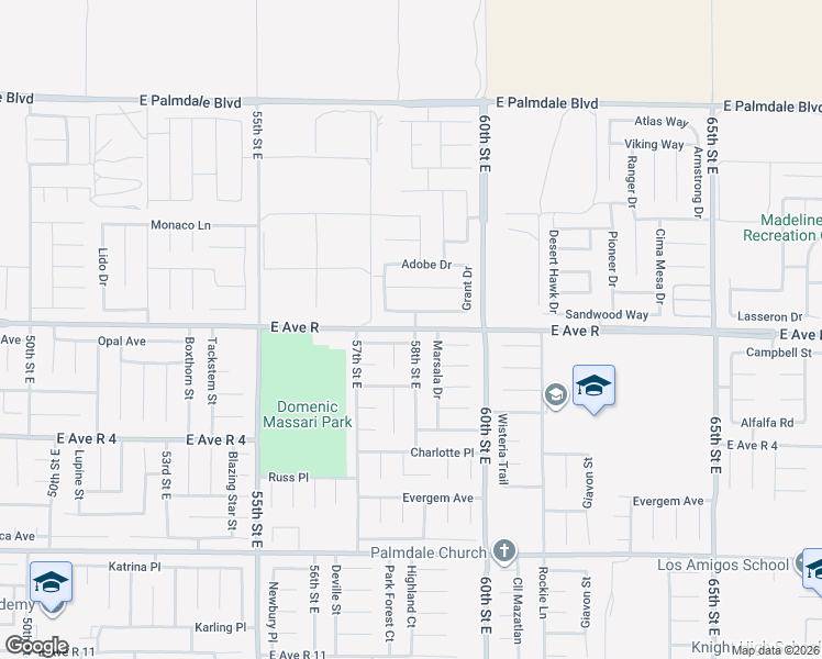 map of restaurants, bars, coffee shops, grocery stores, and more near 37942 Antibes Court in Palmdale
