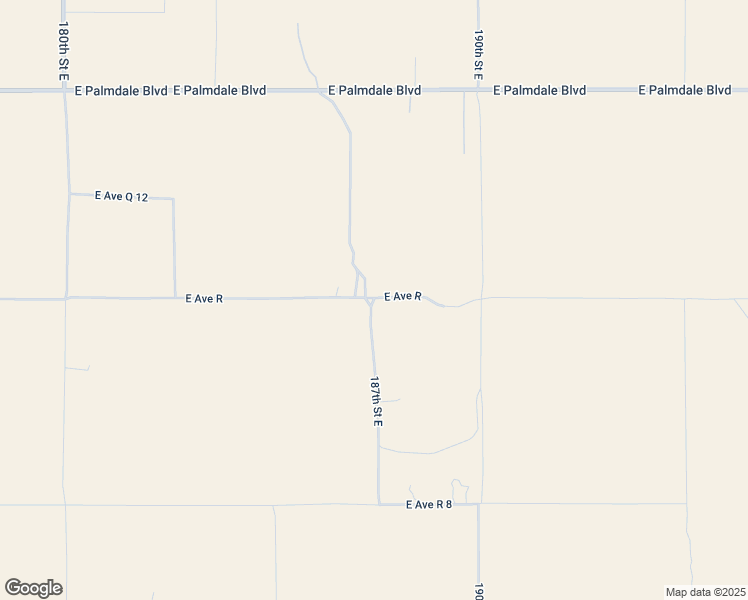 map of restaurants, bars, coffee shops, grocery stores, and more near 187th Street East in Palmdale