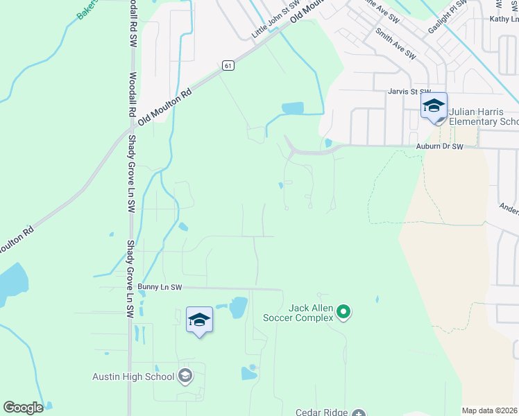 map of restaurants, bars, coffee shops, grocery stores, and more near 2110 Covington Lane Southwest in Decatur