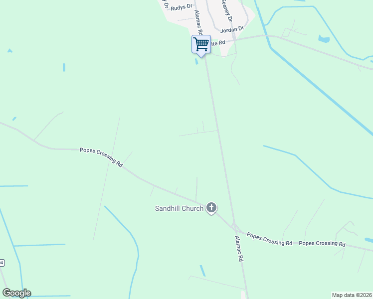 map of restaurants, bars, coffee shops, grocery stores, and more near 3151 Alamac Road in Lumberton