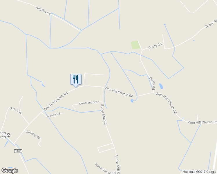 map of restaurants, bars, coffee shops, grocery stores, and more near 1060 Zion Hill Church Road in Bladenboro