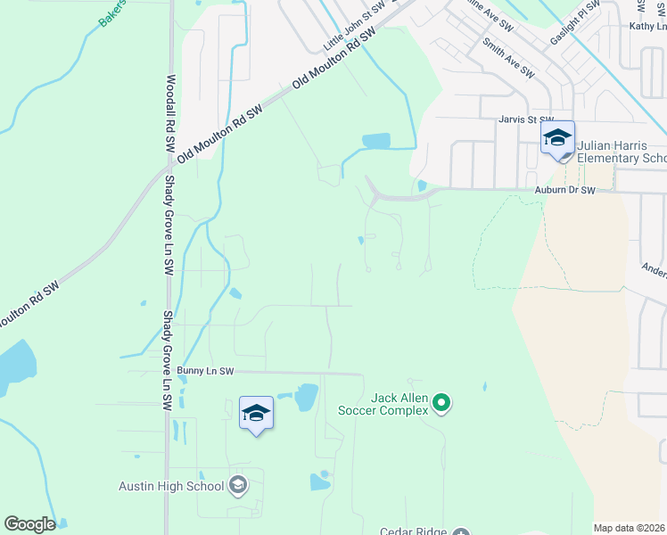 map of restaurants, bars, coffee shops, grocery stores, and more near 2110 Covington Lane Southwest in Decatur