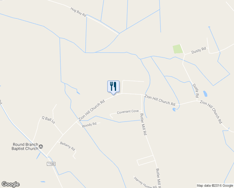 map of restaurants, bars, coffee shops, grocery stores, and more near 1290 Zion Hill Church Road in Bladenboro