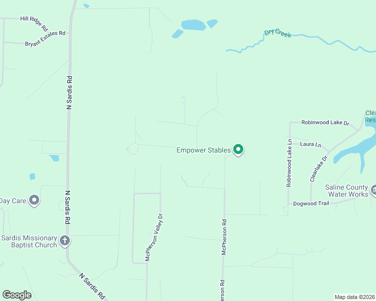 map of restaurants, bars, coffee shops, grocery stores, and more near 2337 McPherson Springs Road in Saline County