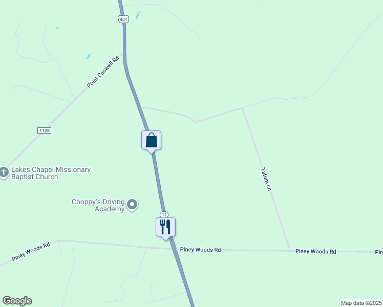 map of restaurants, bars, coffee shops, grocery stores, and more near 17358-17878 North Carolina 11 South in Pender County