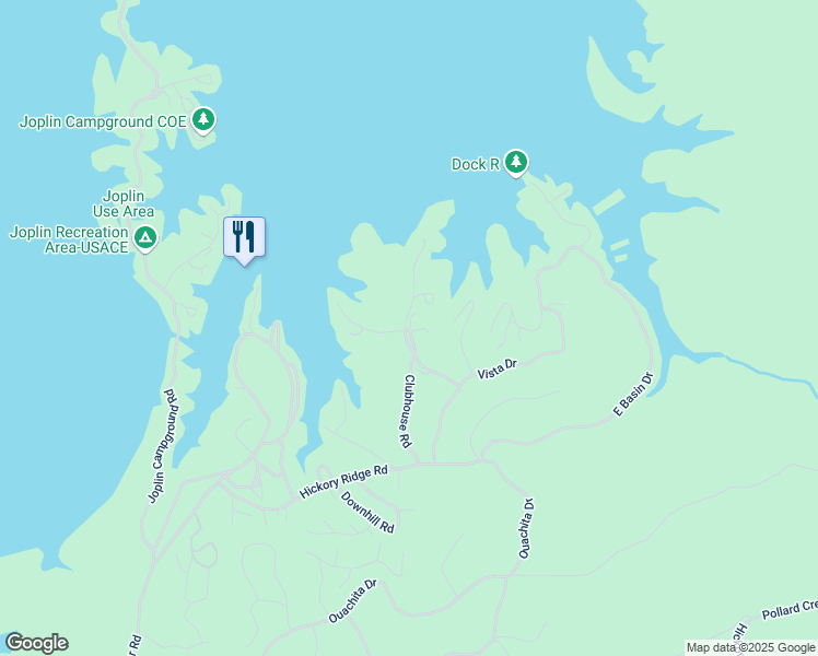 map of restaurants, bars, coffee shops, grocery stores, and more near 181 Club House Drive in Mount Ida