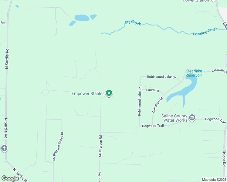 map of restaurants, bars, coffee shops, grocery stores, and more near 2310 McPherson Springs Road in Saline County
