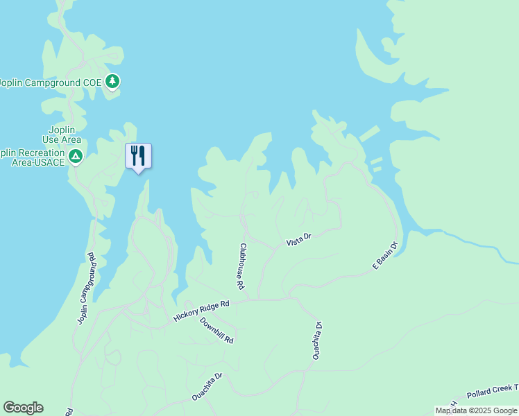 map of restaurants, bars, coffee shops, grocery stores, and more near 181 Club House Drive in Mount Ida