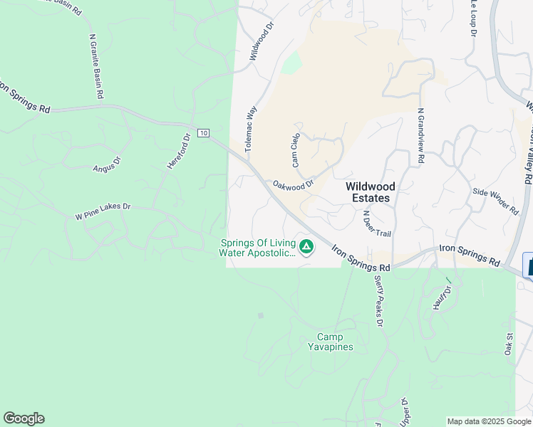 map of restaurants, bars, coffee shops, grocery stores, and more near 1802 Bridge Park Place in Prescott