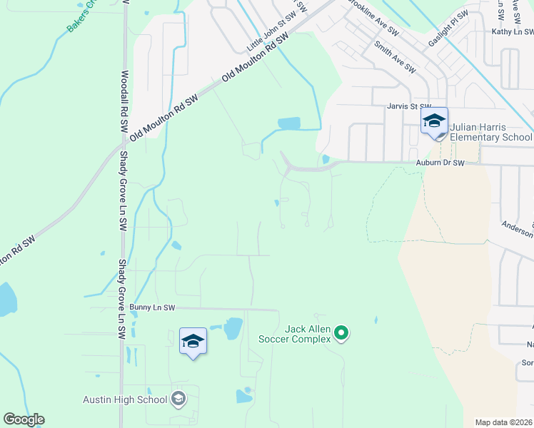 map of restaurants, bars, coffee shops, grocery stores, and more near 2104 Covington Lane Southwest in Decatur