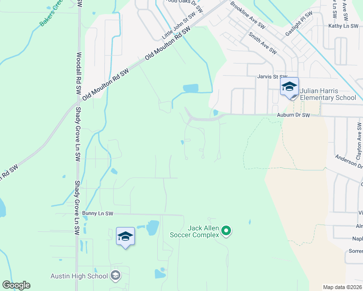 map of restaurants, bars, coffee shops, grocery stores, and more near 2019 Sarah Lane in Decatur