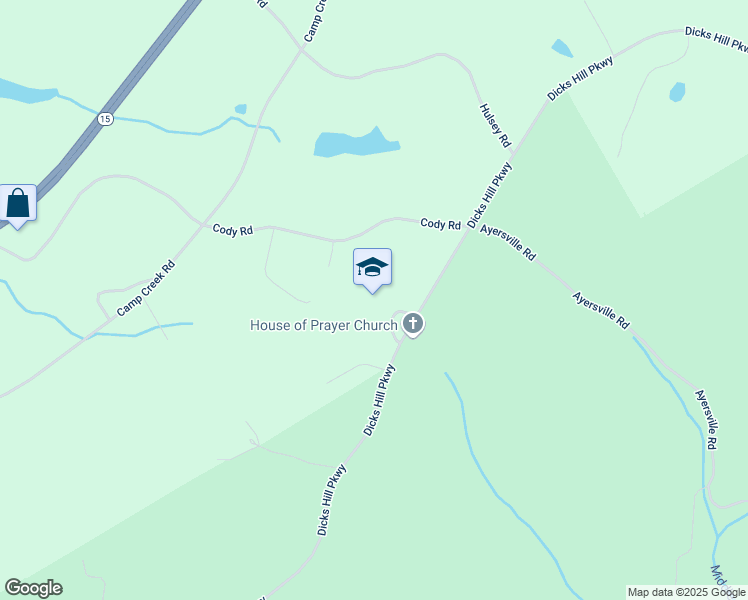 map of restaurants, bars, coffee shops, grocery stores, and more near 6390 Dicks Hill Parkway in Mount Airy