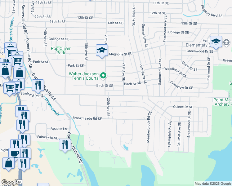 map of restaurants, bars, coffee shops, grocery stores, and more near 2010 Stratford Road Southeast in Decatur