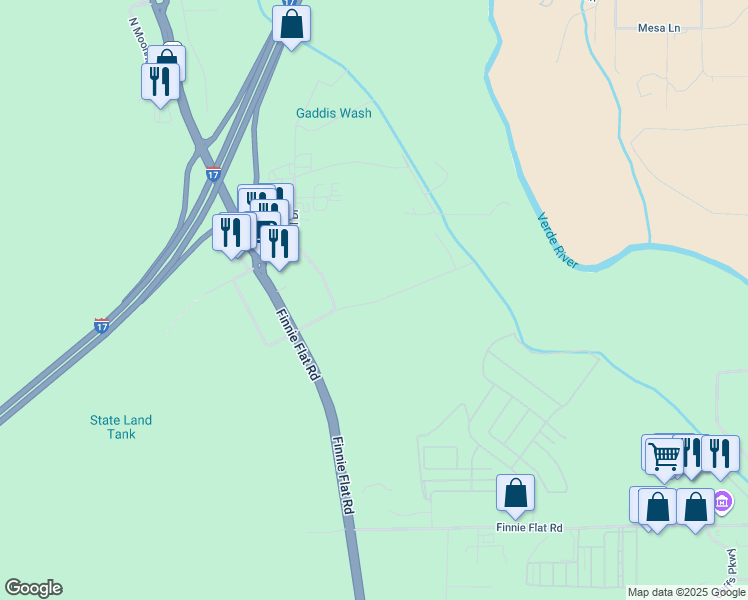 map of restaurants, bars, coffee shops, grocery stores, and more near 355 Homestead Parkway in Camp Verde