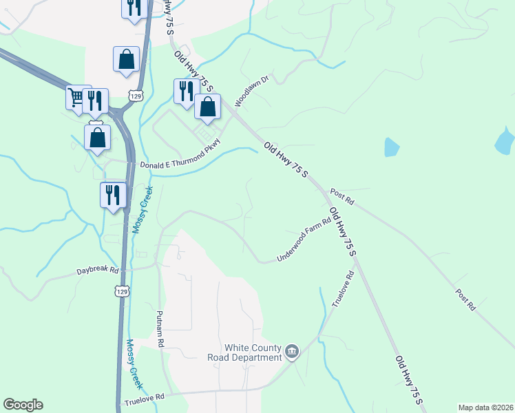 map of restaurants, bars, coffee shops, grocery stores, and more near 938 Old Highway 75 South in Cleveland