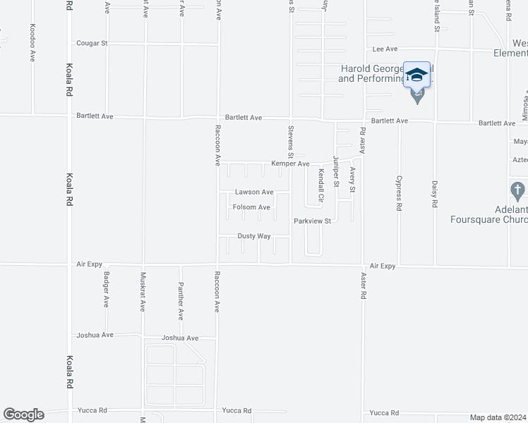 map of restaurants, bars, coffee shops, grocery stores, and more near 17853 Tahoe Court in Adelanto