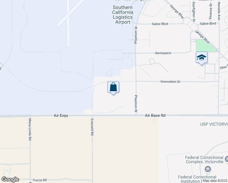 map of restaurants, bars, coffee shops, grocery stores, and more near 13133 Innovation Dr in Victorville