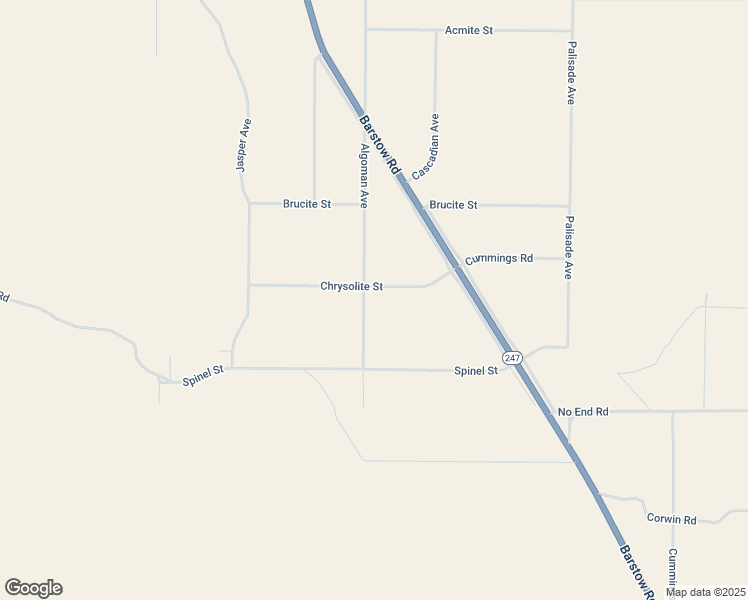 map of restaurants, bars, coffee shops, grocery stores, and more near Chrysolite Street in San Bernardino County