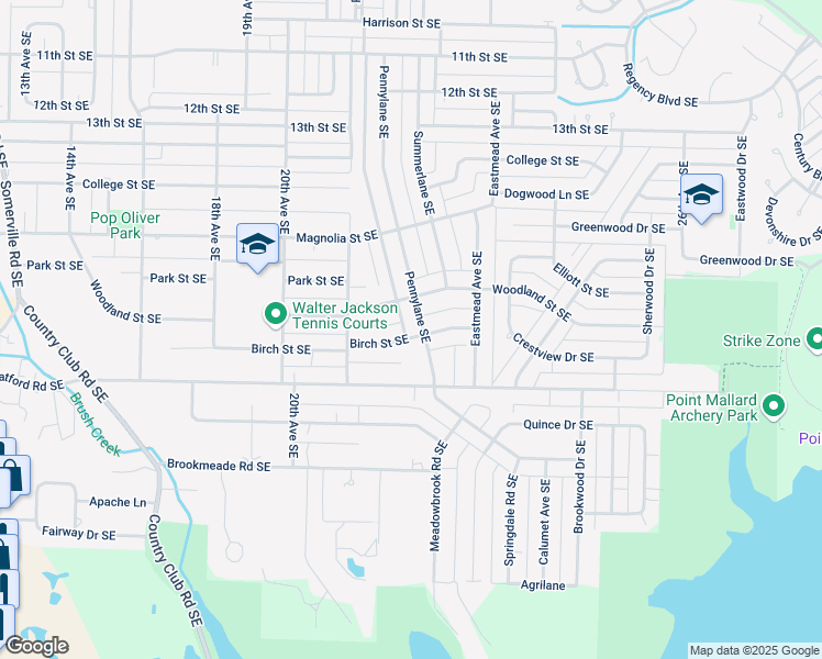 map of restaurants, bars, coffee shops, grocery stores, and more near 2009 Pennylane Southeast in Decatur