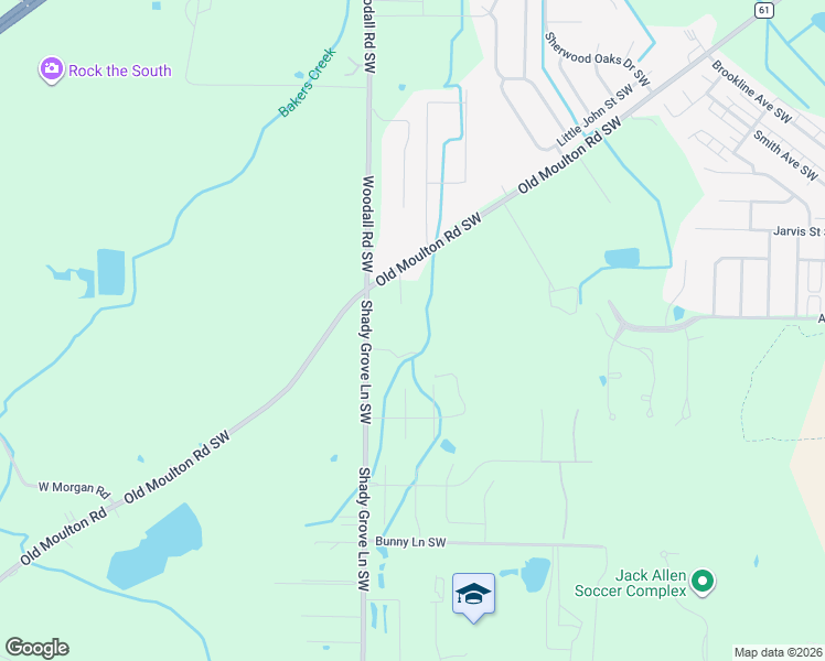 map of restaurants, bars, coffee shops, grocery stores, and more near 2006 Shady Grove Lane Southwest in Decatur