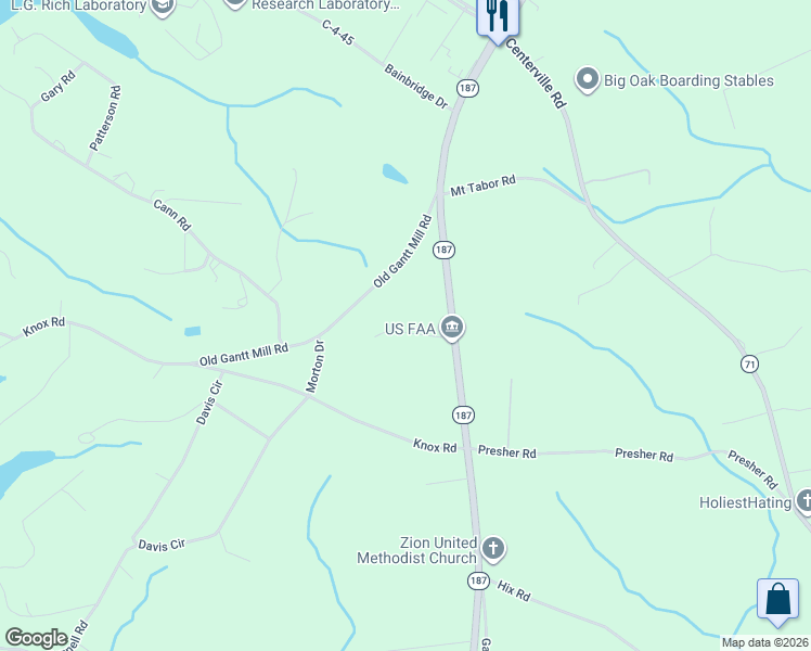 map of restaurants, bars, coffee shops, grocery stores, and more near 113 Grindstone Way in Anderson