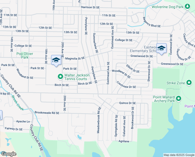 map of restaurants, bars, coffee shops, grocery stores, and more near 2009 Pennylane Southeast in Decatur