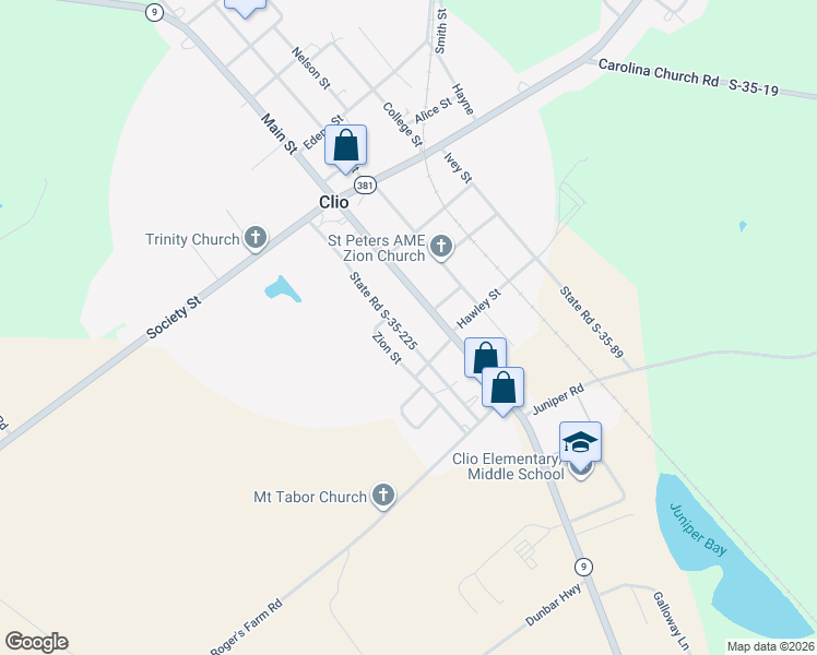 map of restaurants, bars, coffee shops, grocery stores, and more near 405 State Road S-35-225 in Clio