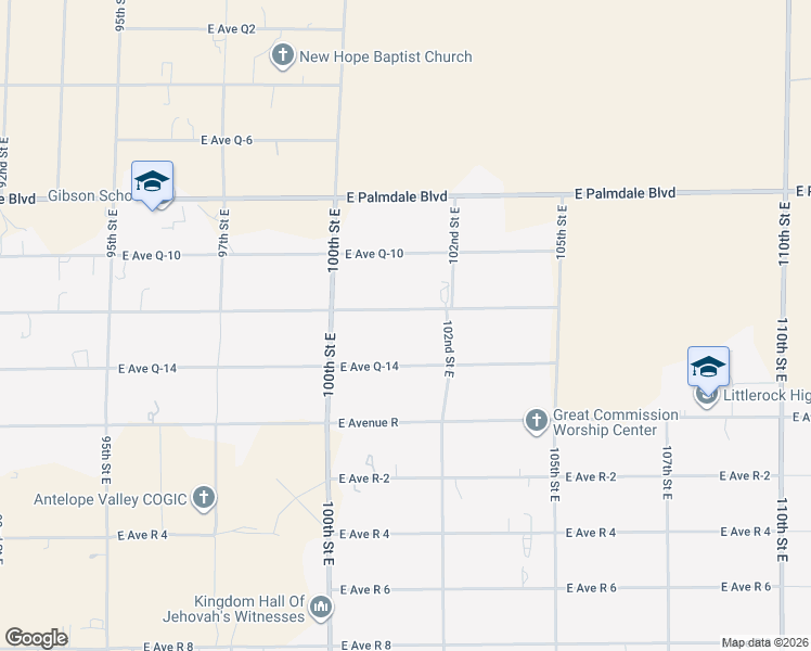 map of restaurants, bars, coffee shops, grocery stores, and more near 10120 East Avenue Q12 in Littlerock