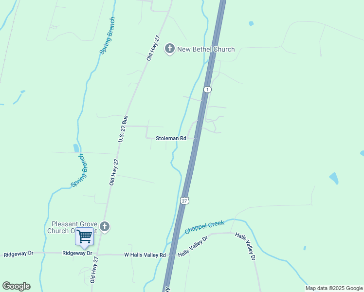 map of restaurants, bars, coffee shops, grocery stores, and more near 342 Stoleman Road in Trion