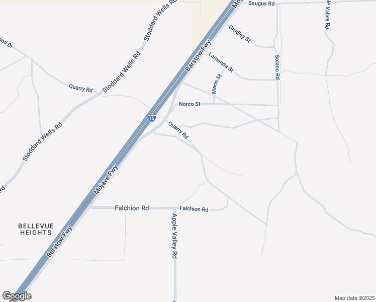 map of restaurants, bars, coffee shops, grocery stores, and more near Outer Highway 15 North in Apple Valley