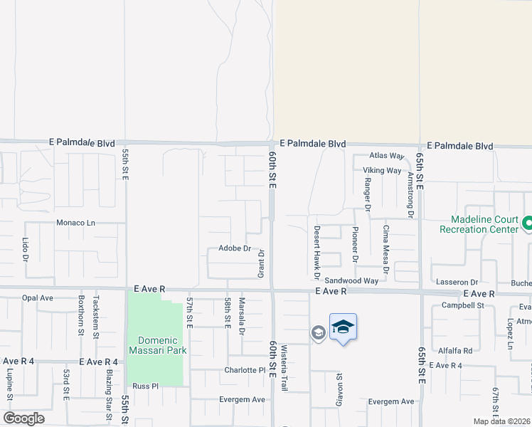 map of restaurants, bars, coffee shops, grocery stores, and more near 38212 Grant Drive in Palmdale
