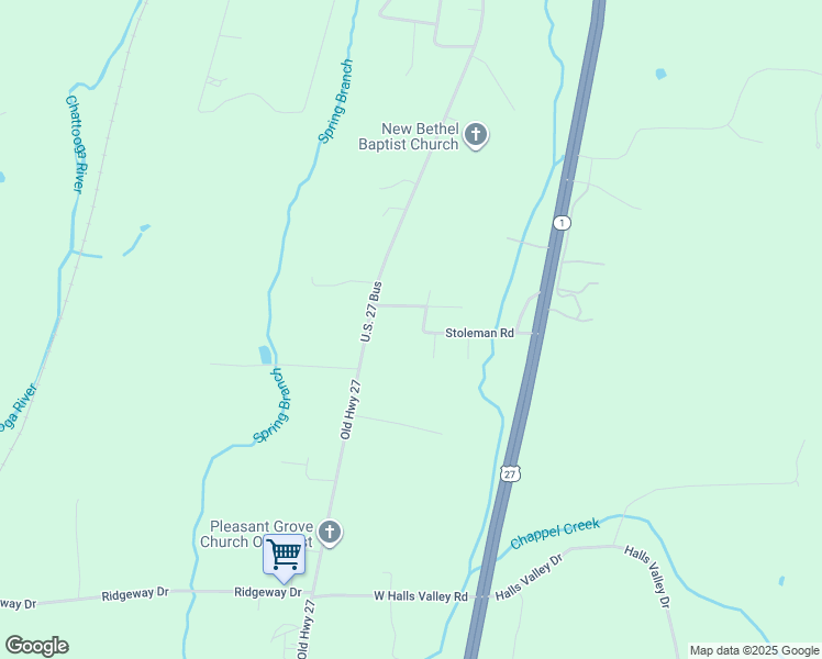 map of restaurants, bars, coffee shops, grocery stores, and more near 172 Stoleman Road in Trion
