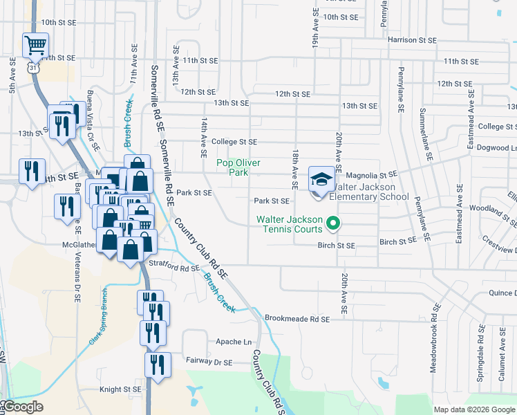map of restaurants, bars, coffee shops, grocery stores, and more near 1906 16th Ave SE in Decatur