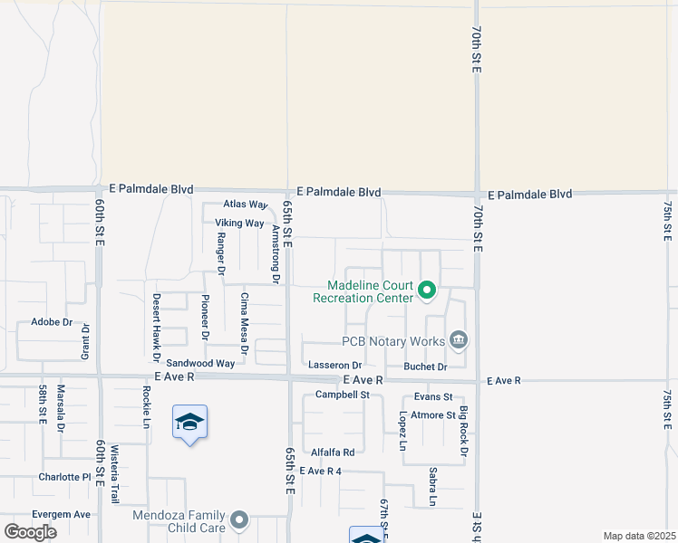 map of restaurants, bars, coffee shops, grocery stores, and more near 38227 Versailles Street in Palmdale