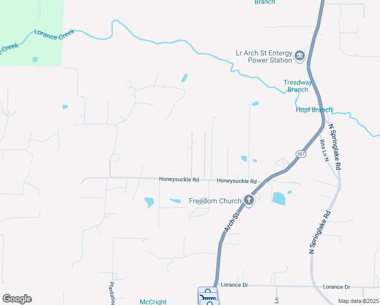 map of restaurants, bars, coffee shops, grocery stores, and more near 1115 Clara Lane in Little Rock