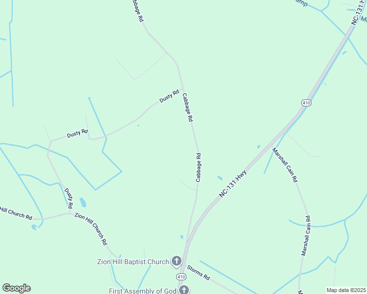 map of restaurants, bars, coffee shops, grocery stores, and more near 323 Cabbage Road in Bladenboro