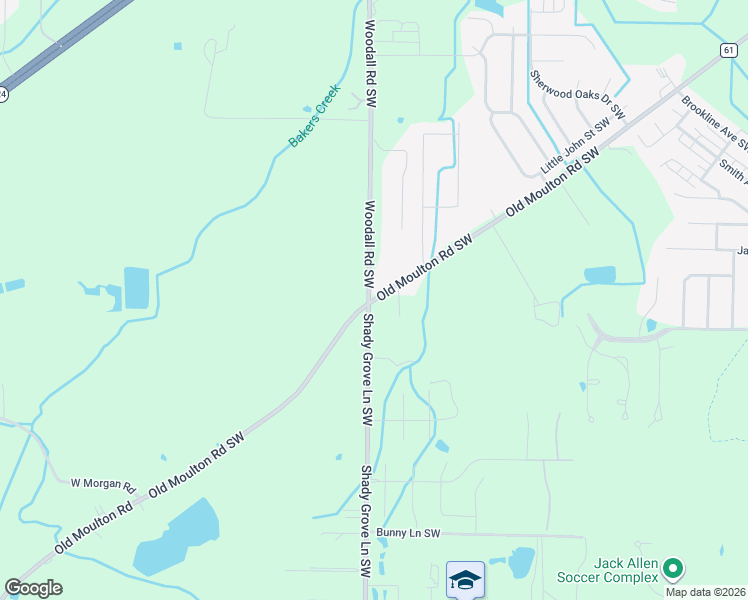 map of restaurants, bars, coffee shops, grocery stores, and more near 2927 Old Moulton Road in Decatur