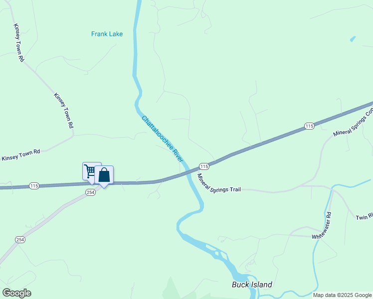 map of restaurants, bars, coffee shops, grocery stores, and more near 119 Chattahoochee Winds in Demorest