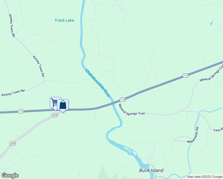 map of restaurants, bars, coffee shops, grocery stores, and more near 119 Chattahoochee Winds in Demorest