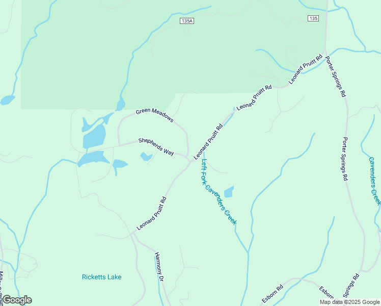 map of restaurants, bars, coffee shops, grocery stores, and more near 48 Green Meadows in Dahlonega