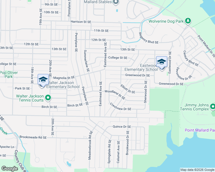 map of restaurants, bars, coffee shops, grocery stores, and more near 1830 Eastmead Avenue Southeast in Decatur