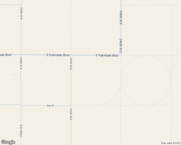 map of restaurants, bars, coffee shops, grocery stores, and more near 235th Street East in Palmdale