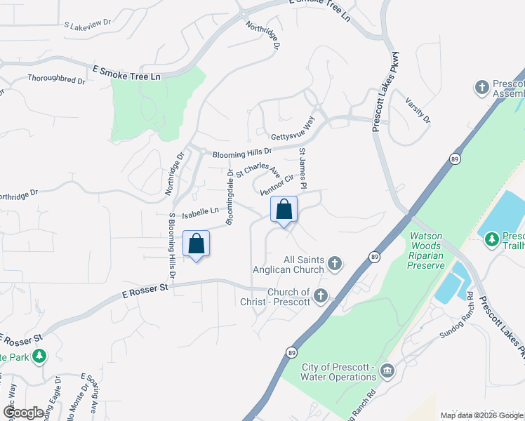 map of restaurants, bars, coffee shops, grocery stores, and more near 1911 Boardwalk Avenue in Prescott