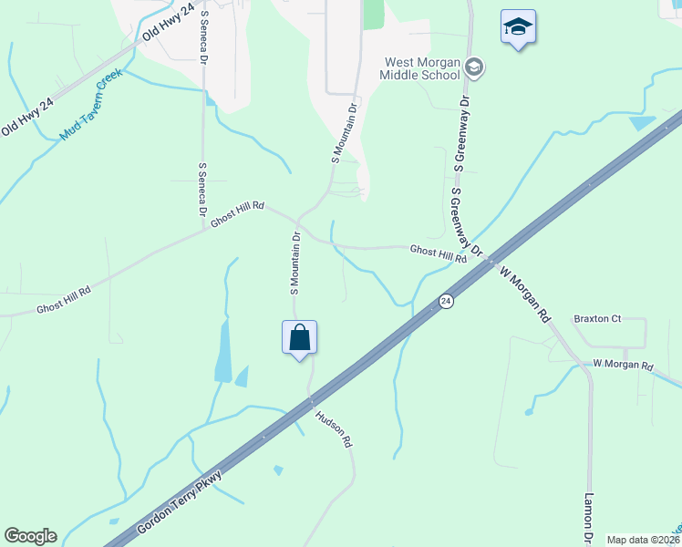 map of restaurants, bars, coffee shops, grocery stores, and more near 202 Ghost Hill Road in Trinity